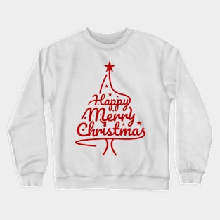 Lettering Tree Merry Christmas Crewneck Sweatshirt